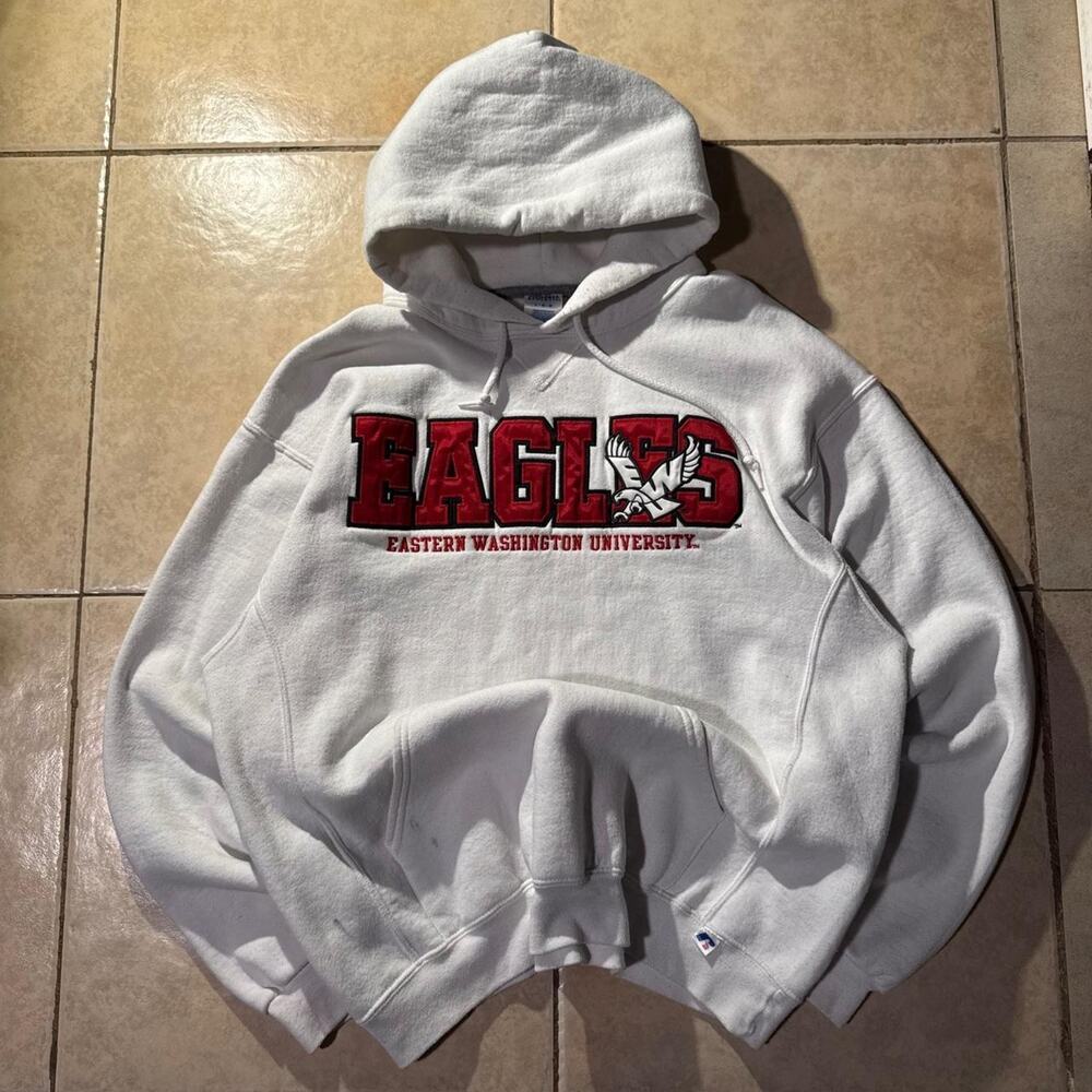 Vintage y2k russell athletic eastern Washington Uni hoodie SizeL in Mens
